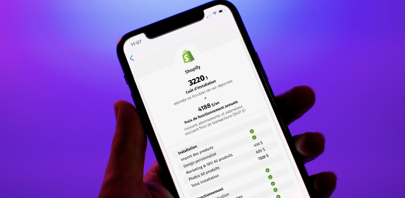 shopify estimation calculette